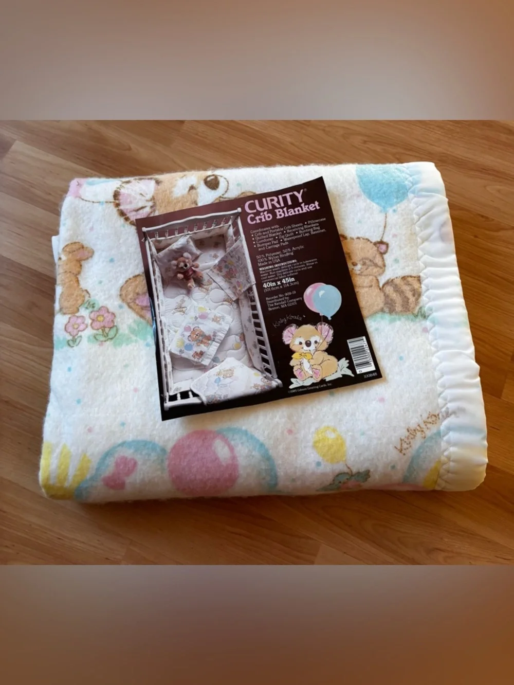 Kirby Koala 1985 Vintage Gibson Greeting Cards Crib Blanket
